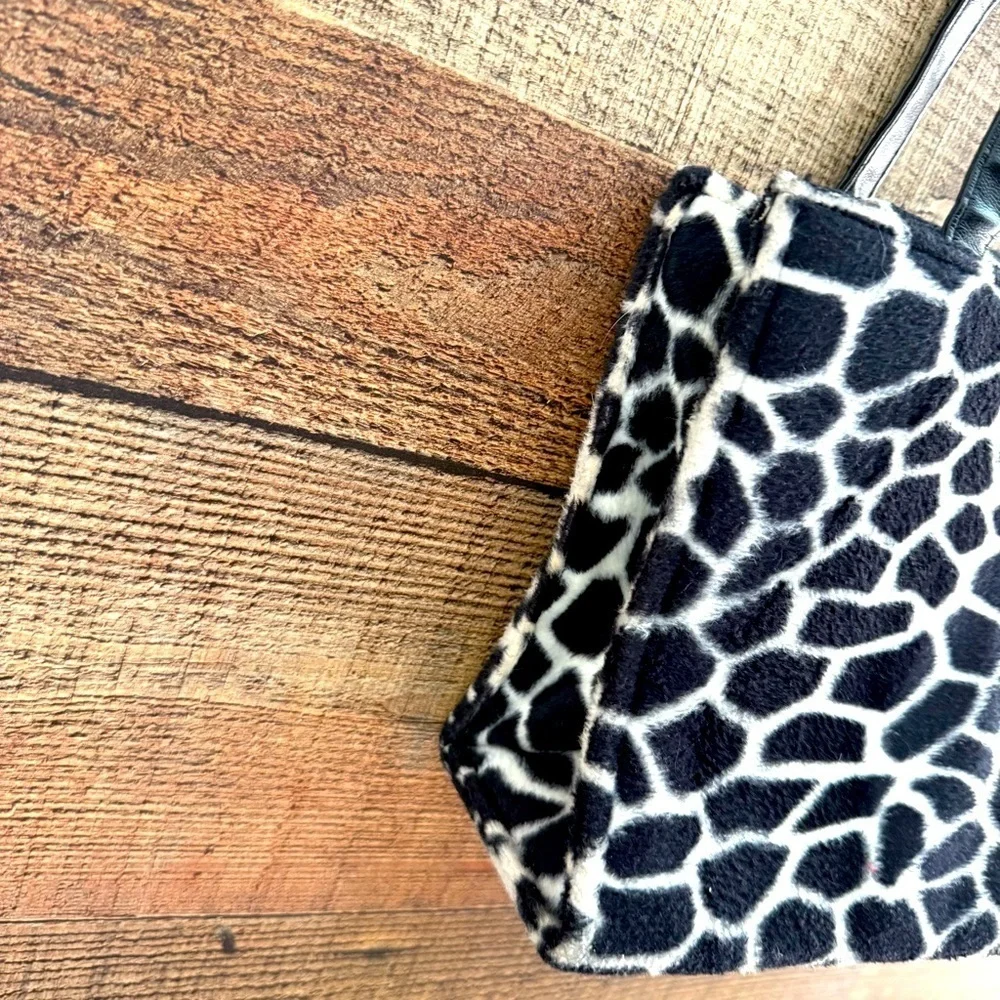 Kate Spade Vintage Y2K Faux Fur Animal Print Tote Bag